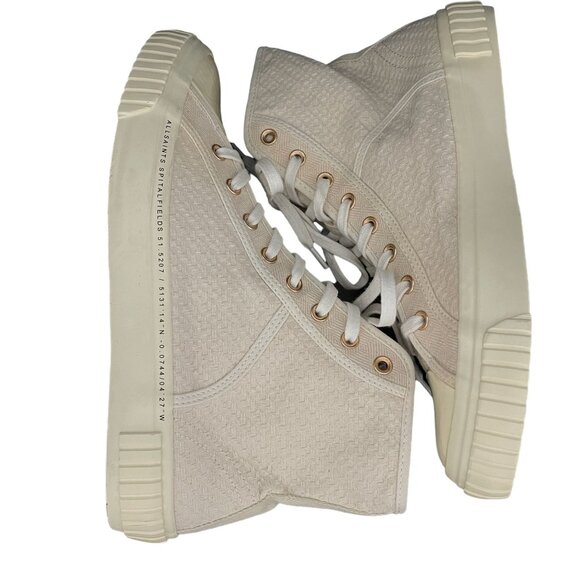 Allsaints Dana Ghost High-Top Sneaker Trainers Canvas, UK 9 US 11 WORN ONCE - Picture 7 of 10